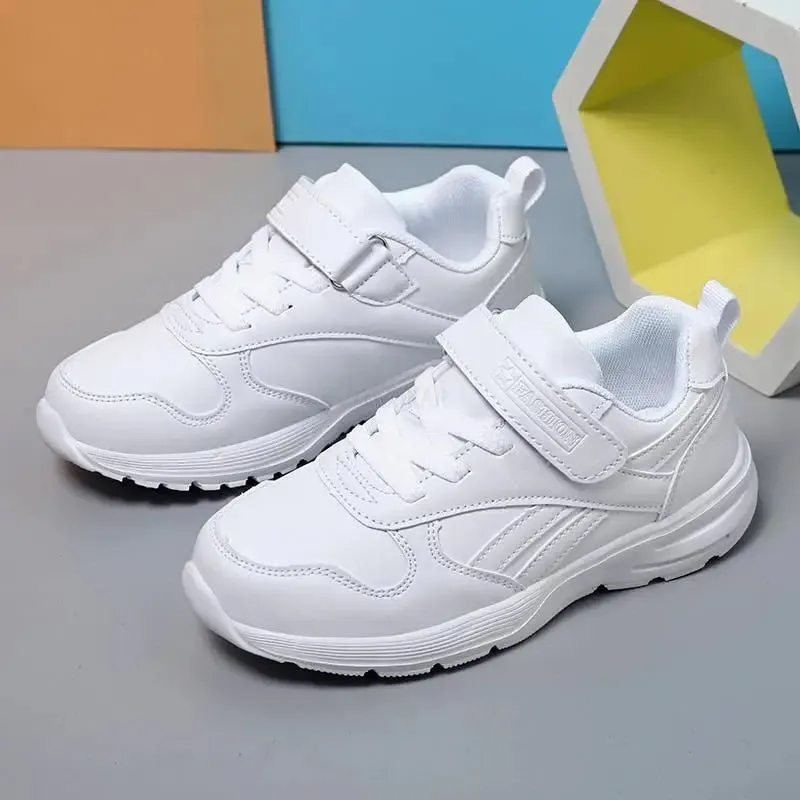 Comfy Kids White Sneakers – Breathable Unisex Shoes for Boys & Girls (Ages 4-6)