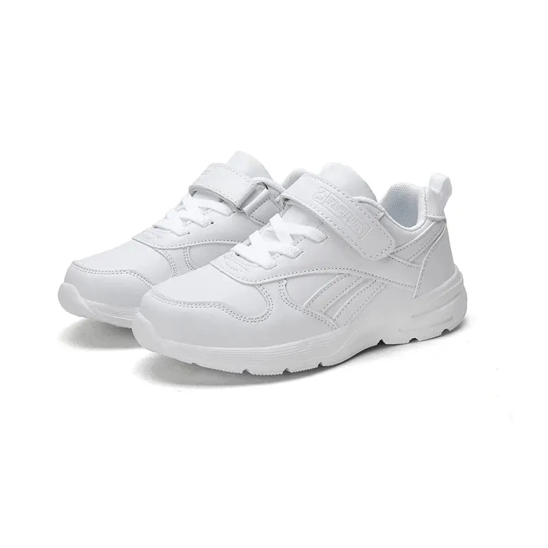 Comfy Kids White Sneakers – Breathable Unisex Shoes for Boys & Girls (Ages 4-6)