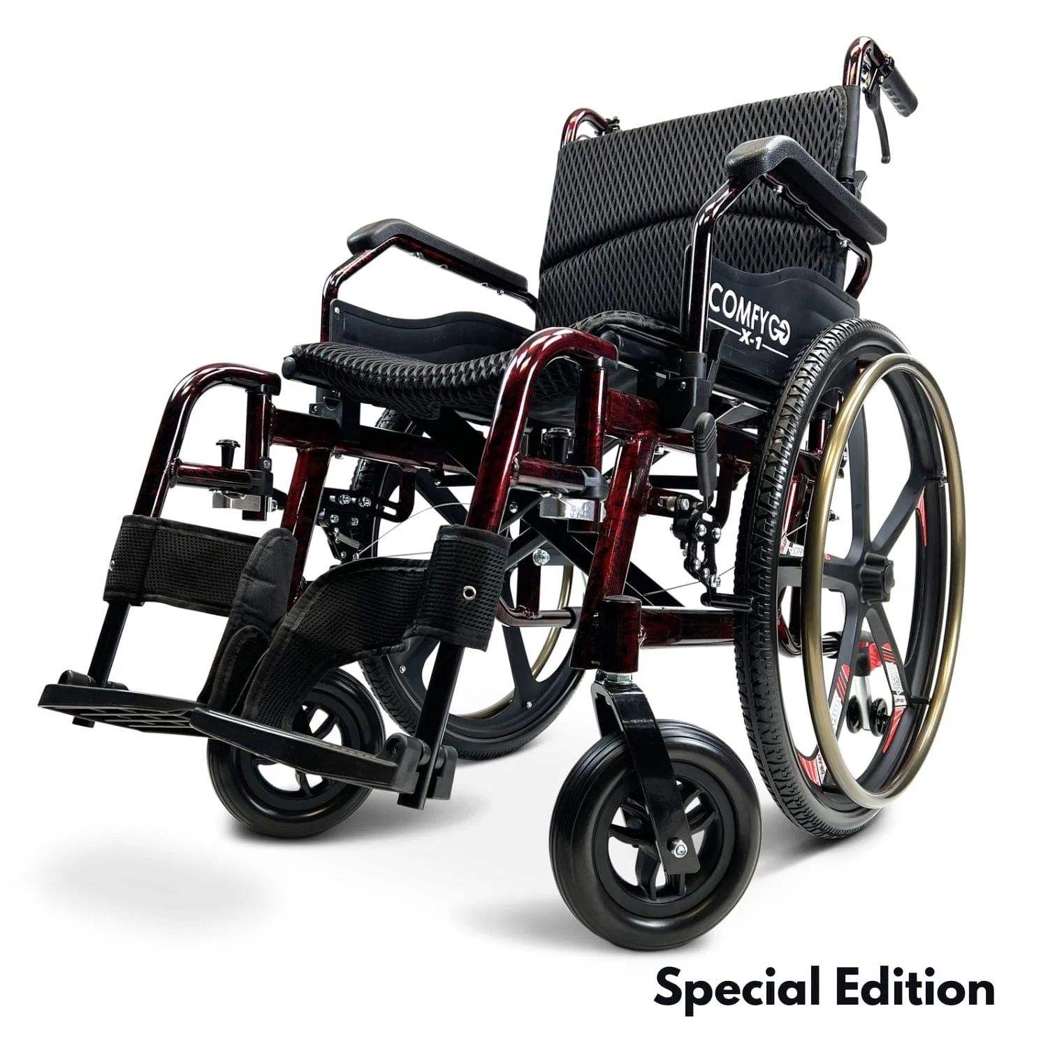 ComfyGo X-1 Lightweight Manual Wheelchair With Quick-Detach Wheels