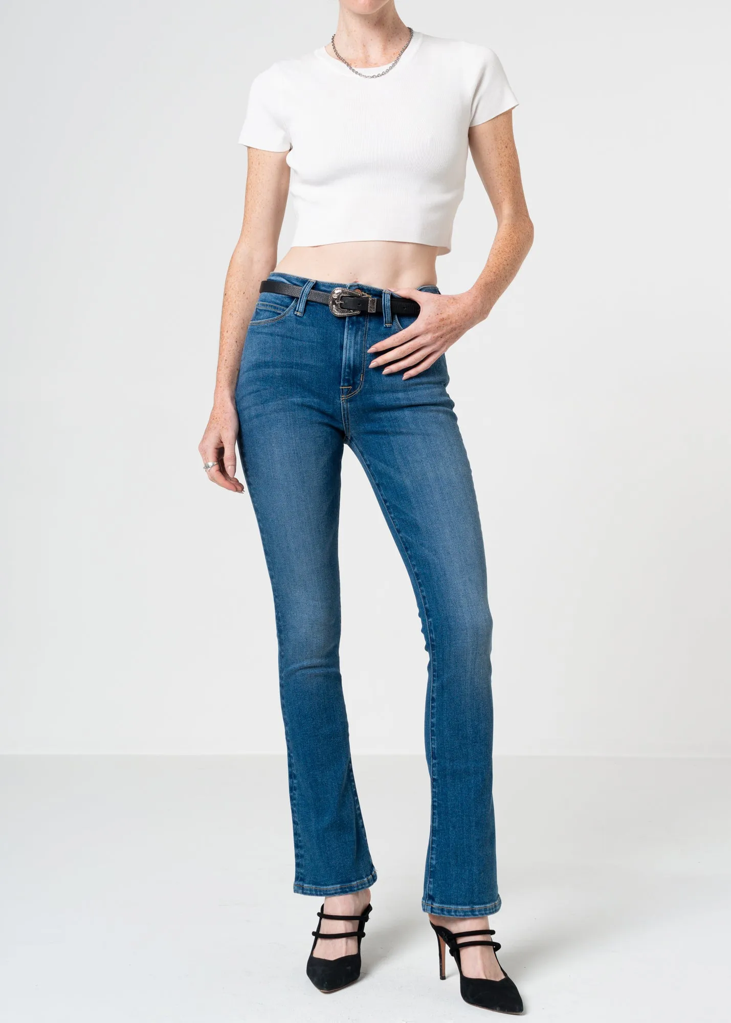 Cora Mid Rise Boot Cut Jeans