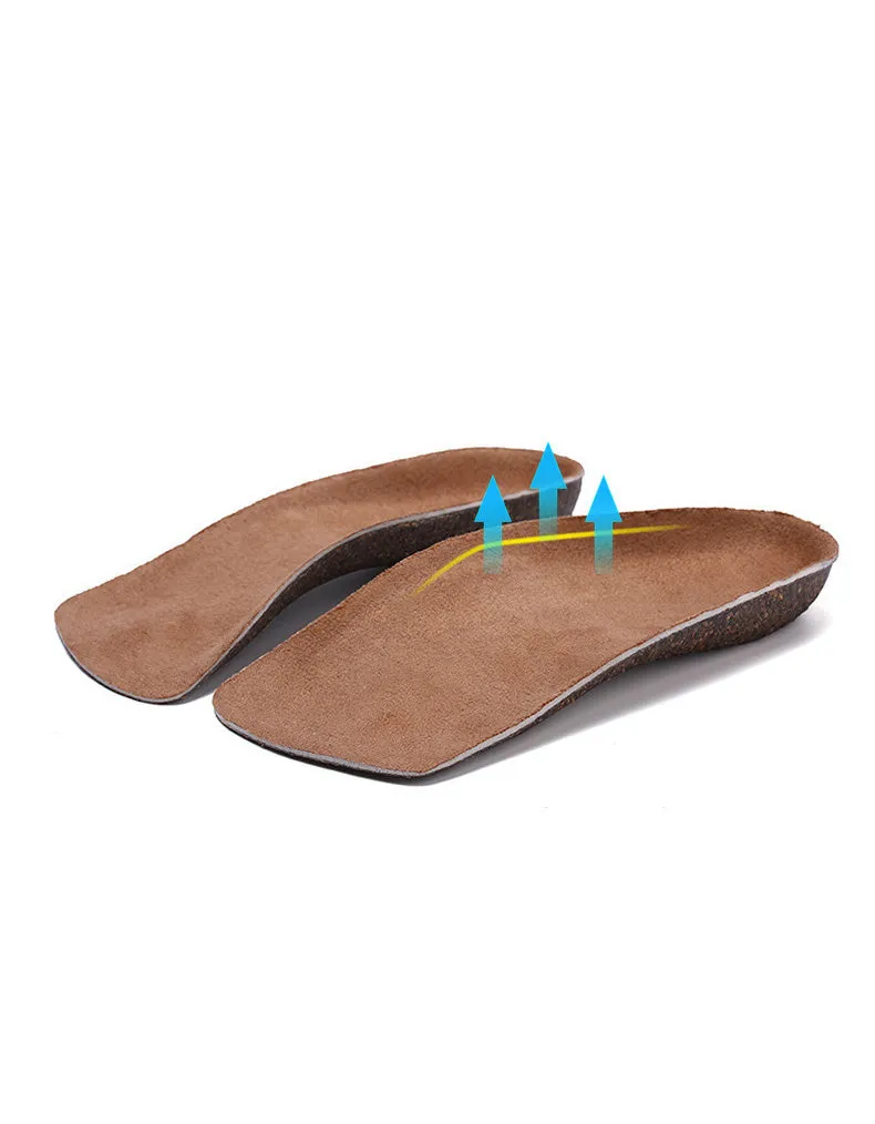 Cork Breathable O-leg Insole Arch Insole Footbed