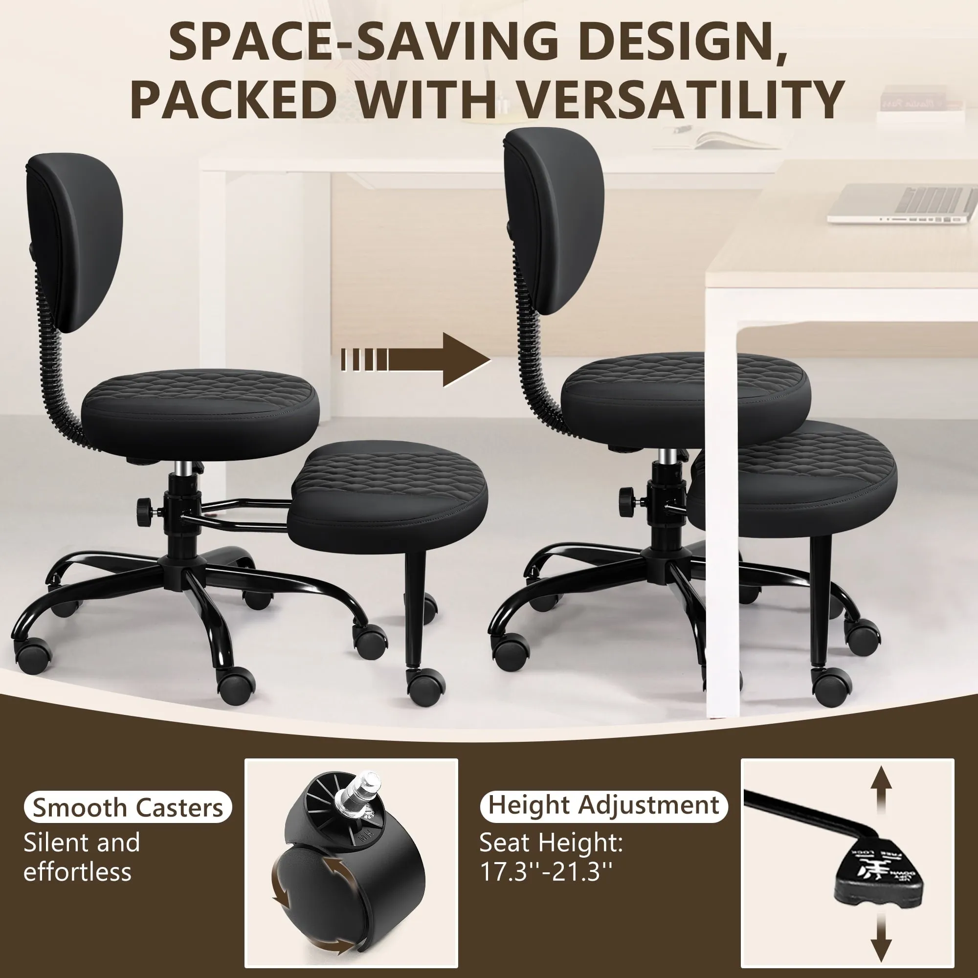 Cross Legged Office Chair, Meditation Chair W/ Lumbar Support