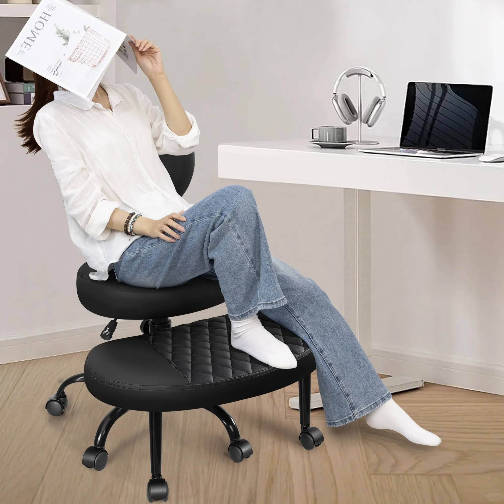 Cross Legged Office Chair, Meditation Chair W/ Lumbar Support