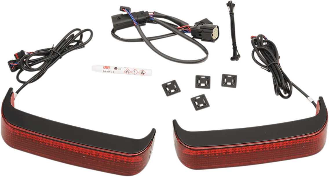 Custom Dynamics CD-SBSEQ-SS6-BR Sequential Bagz Saddlebag Lights - Gloss Black/Red Lens