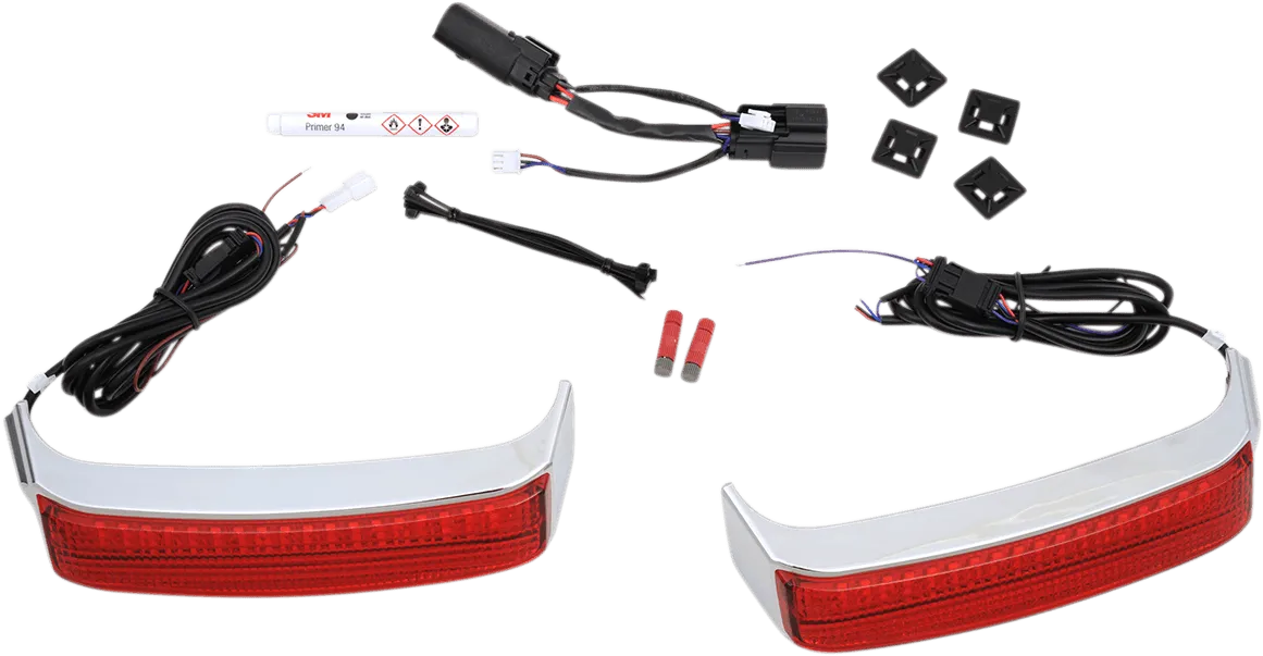 Custom Dynamics CD-SBSEQ-SS6-BR Sequential Bagz Saddlebag Lights - Gloss Black/Red Lens