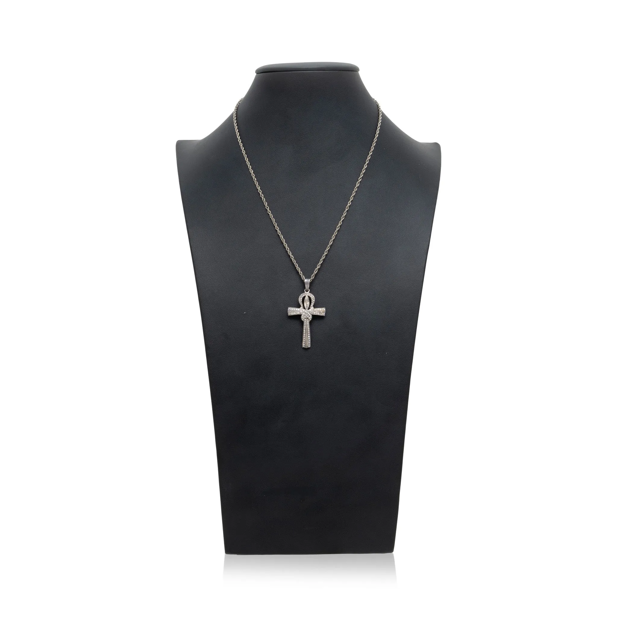Diamond and Silver Cross Pendant