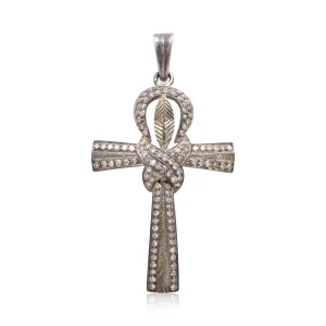 Diamond and Silver Cross Pendant