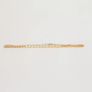 Diamond Bezel Tennis Segment Curb Chain Bracelet