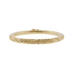 Engraved Hinge Bangle Bracelet