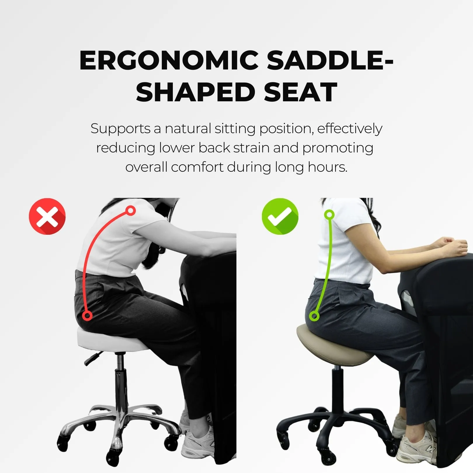 Ergonomic Saddle Salon Stool