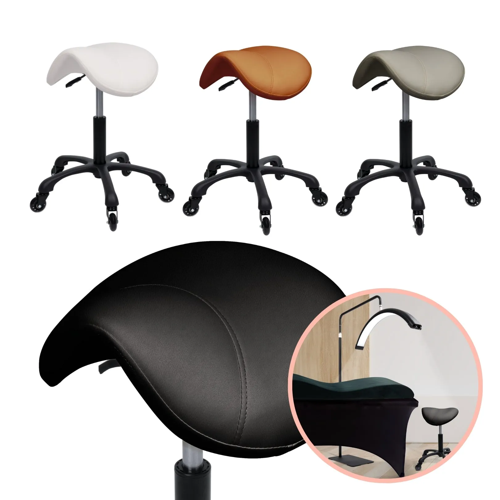 Ergonomic Saddle Salon Stool