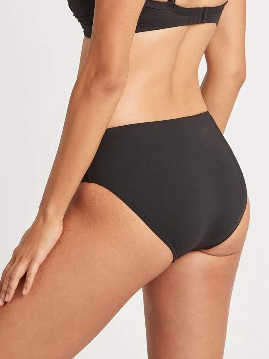 Essentials Mid Bikini Bottom in Black