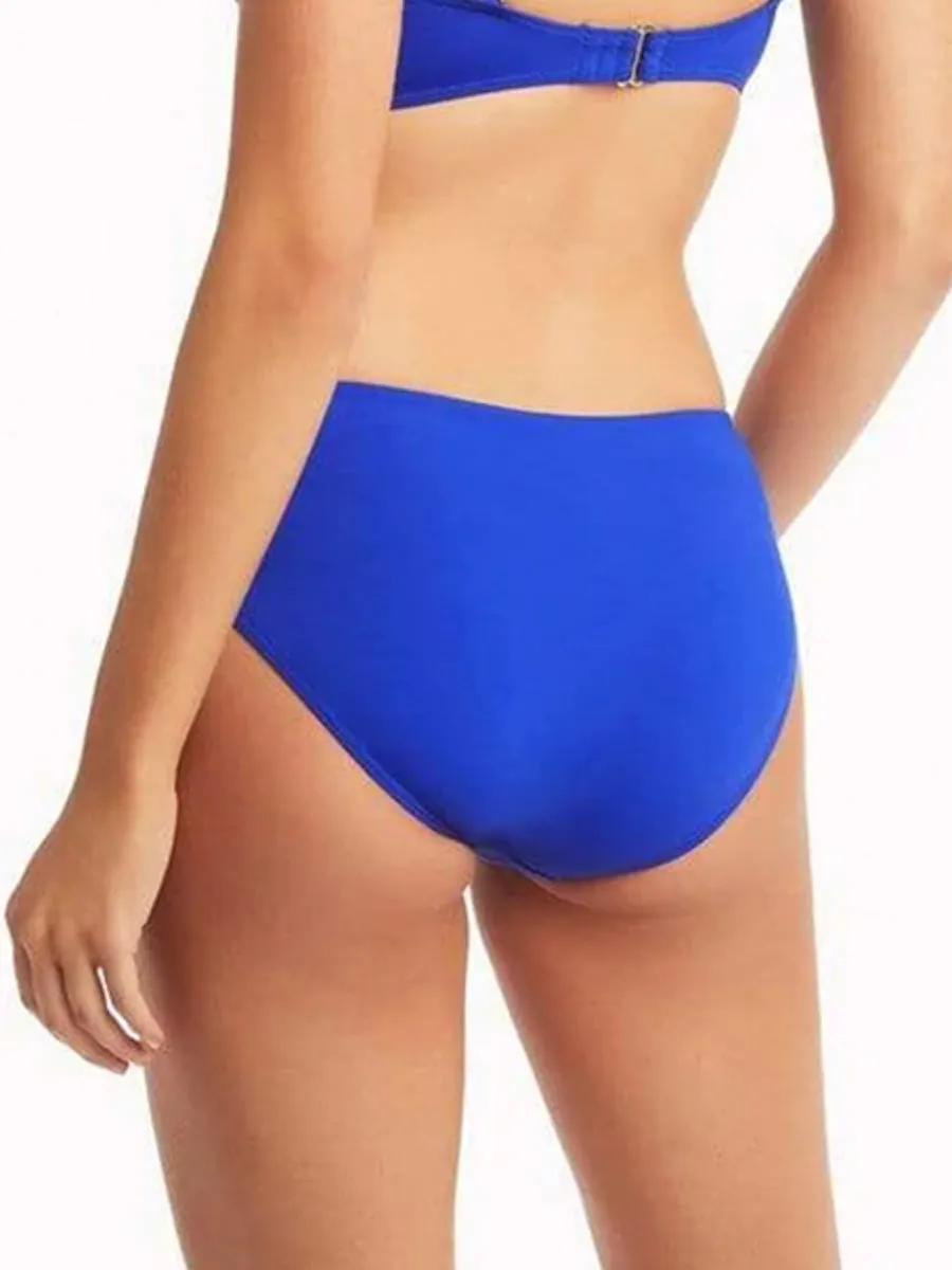 Essentials Mid Bikini Bottom in Cobalt