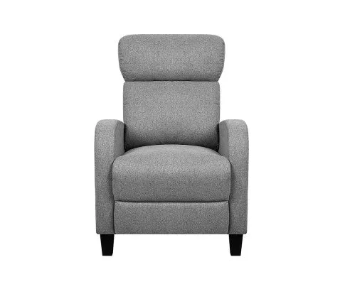 Fabric Reclining Armchair - Grey