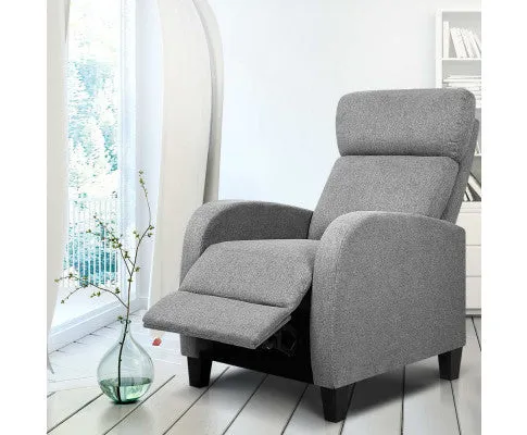 Fabric Reclining Armchair - Grey