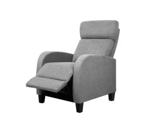 Fabric Reclining Armchair - Grey