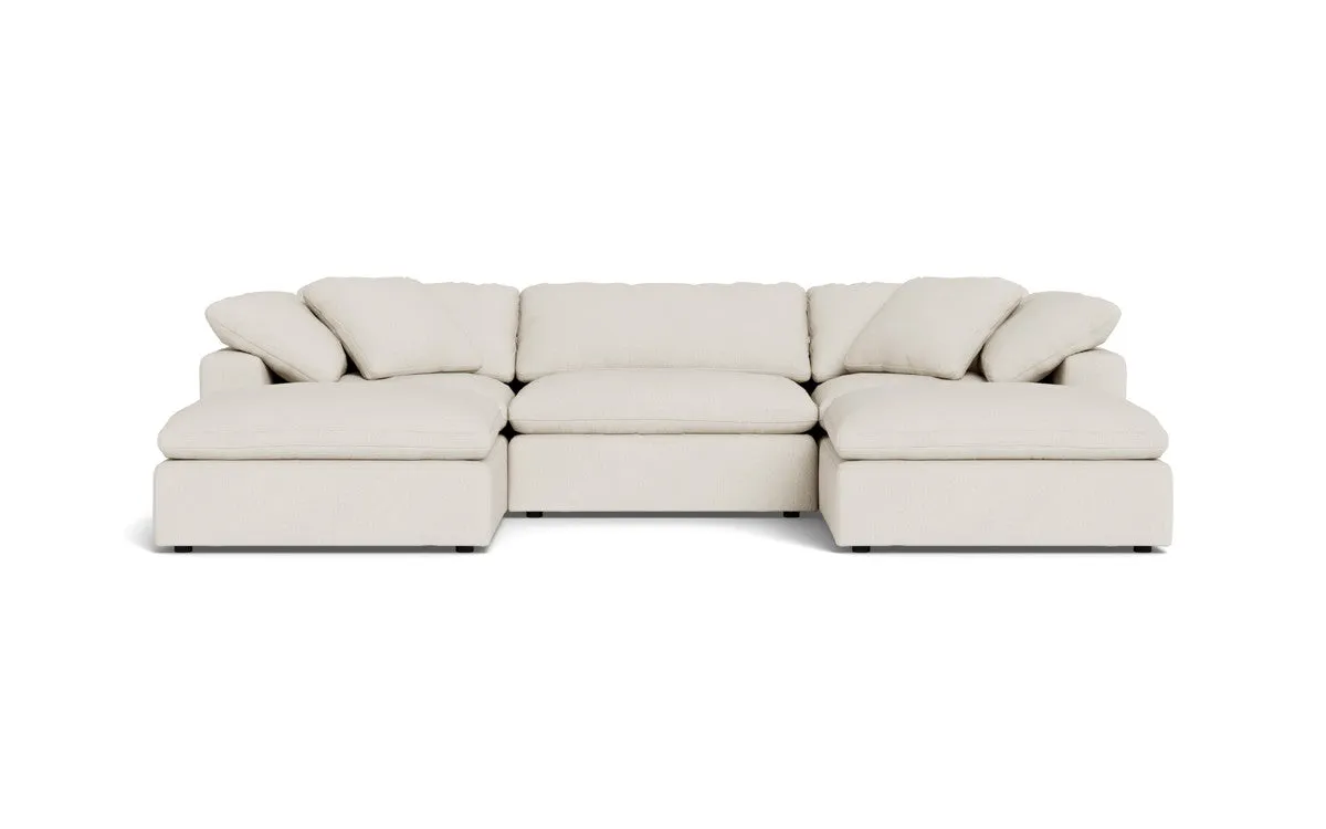 Fluffy 3 Piece Sofa W/Double Ottoman
