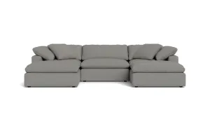 Fluffy 3 Piece Sofa W/Double Ottoman