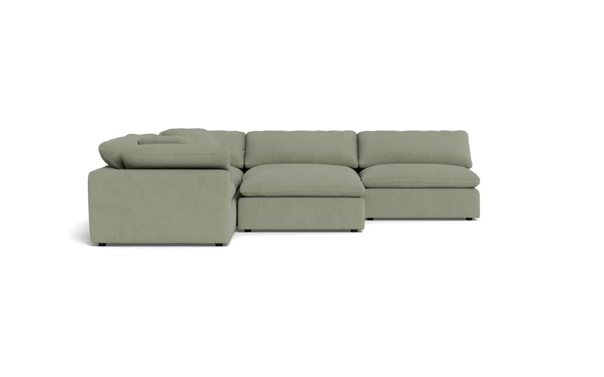 Fluffy 5 Piece Sectional W/Ottoman