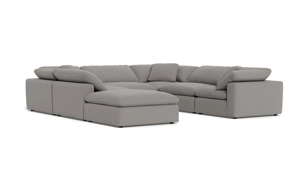 Fluffy 6 Piece Sectional W/Ottoman