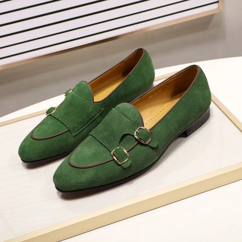 Frosted Leather Cow Suede High-end Dinner Wedding Leather Men Shoes