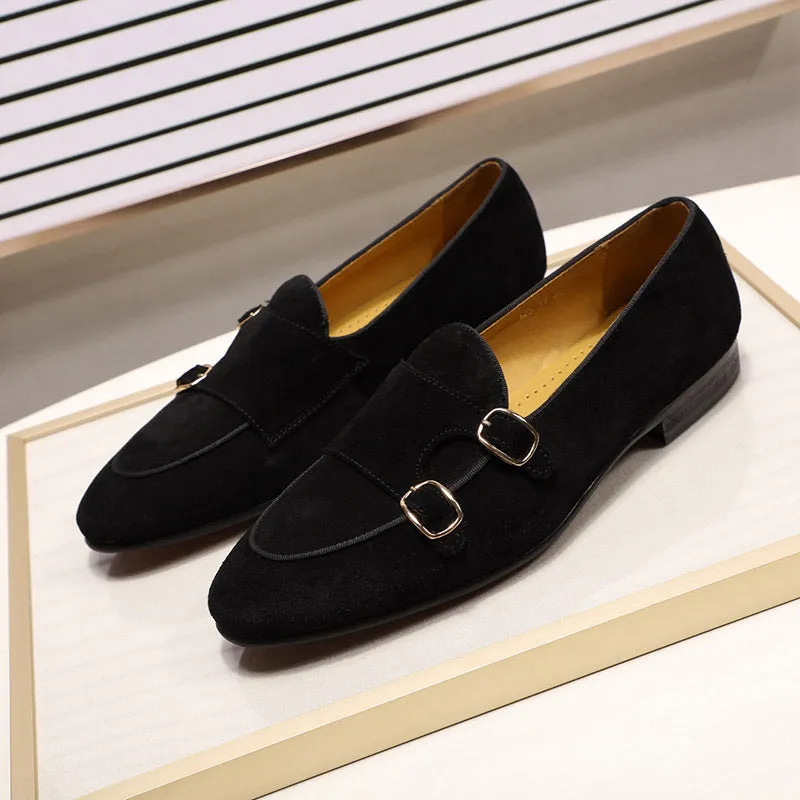Frosted Leather Cow Suede High-end Dinner Wedding Leather Men Shoes