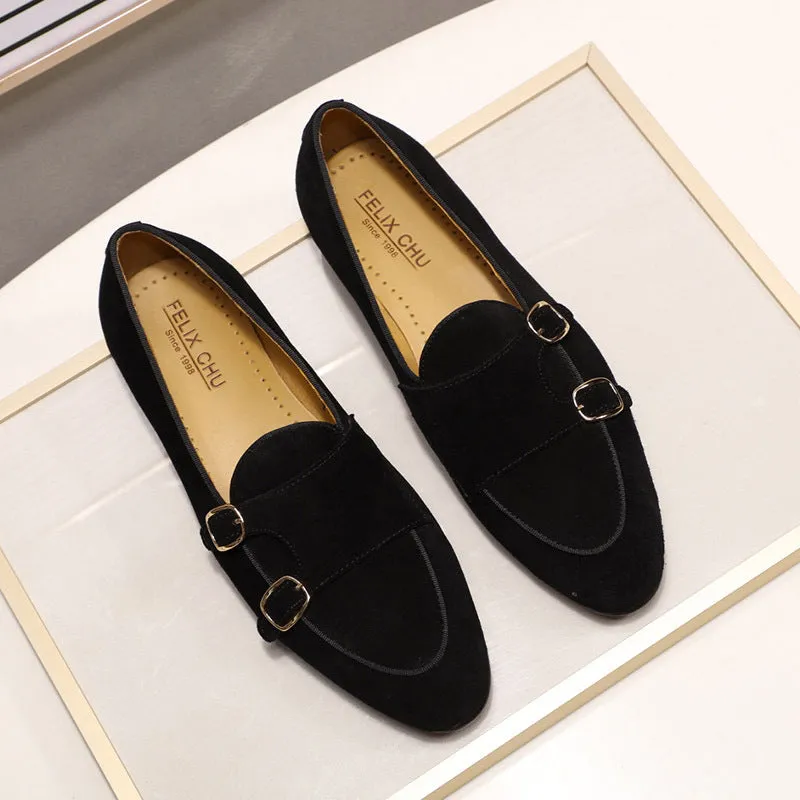 Frosted Leather Cow Suede High-end Dinner Wedding Leather Men Shoes