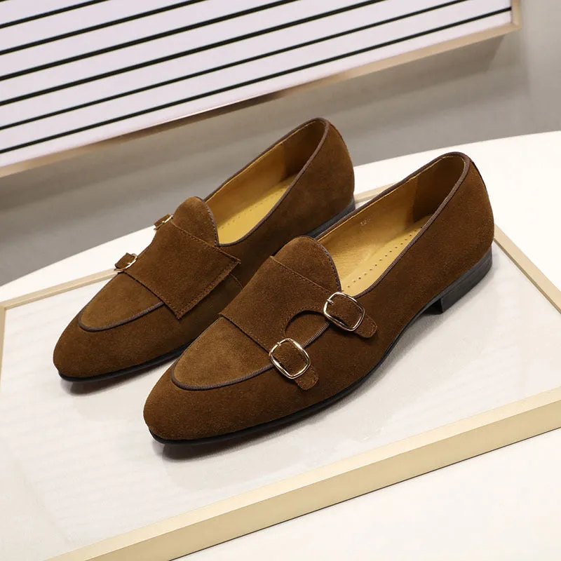 Frosted Leather Cow Suede High-end Dinner Wedding Leather Men Shoes