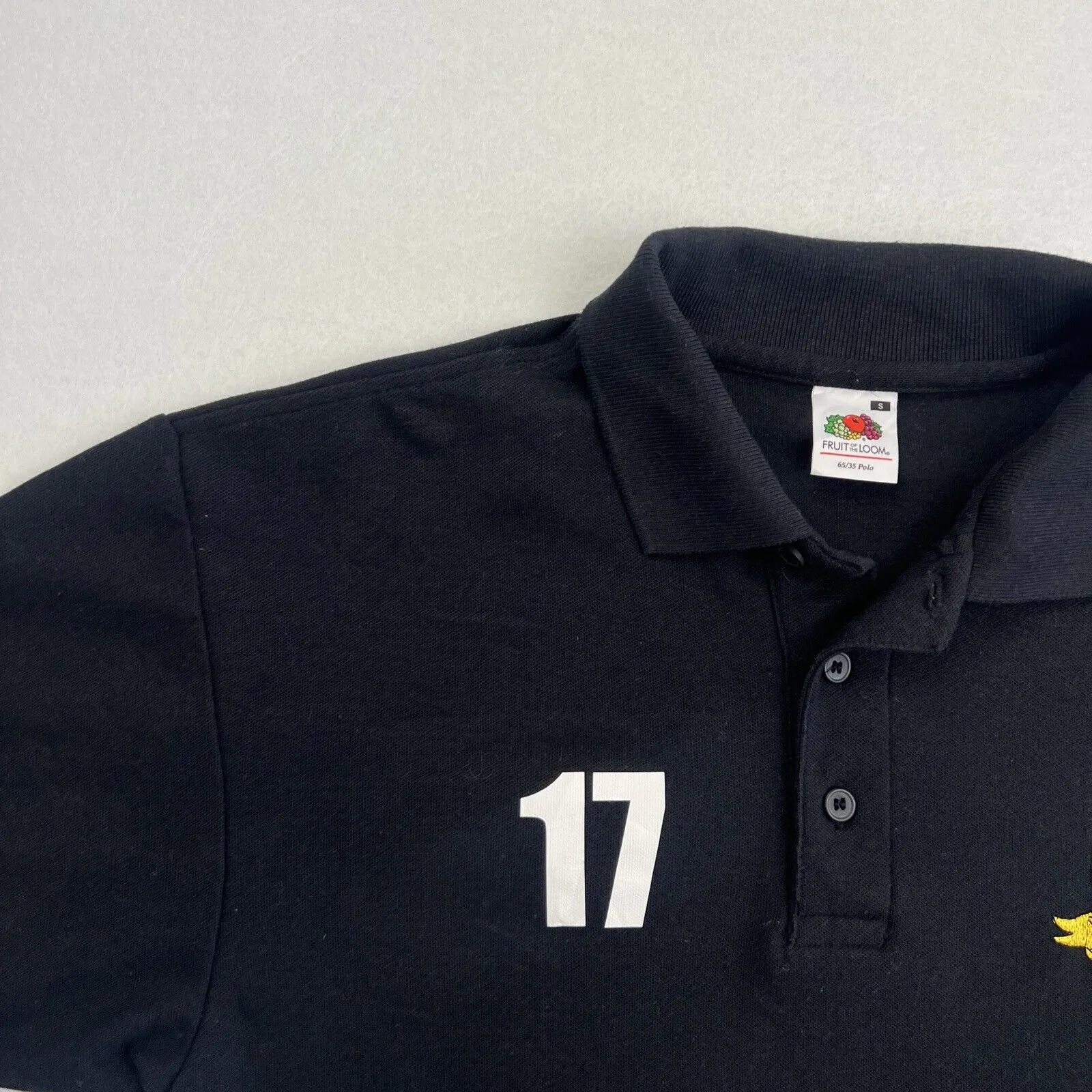 Fruit Of The Loom AC Oxgangs Football Club Black Polo Shirt Size Small