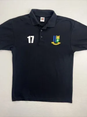 Fruit Of The Loom AC Oxgangs Football Club Black Polo Shirt Size Small