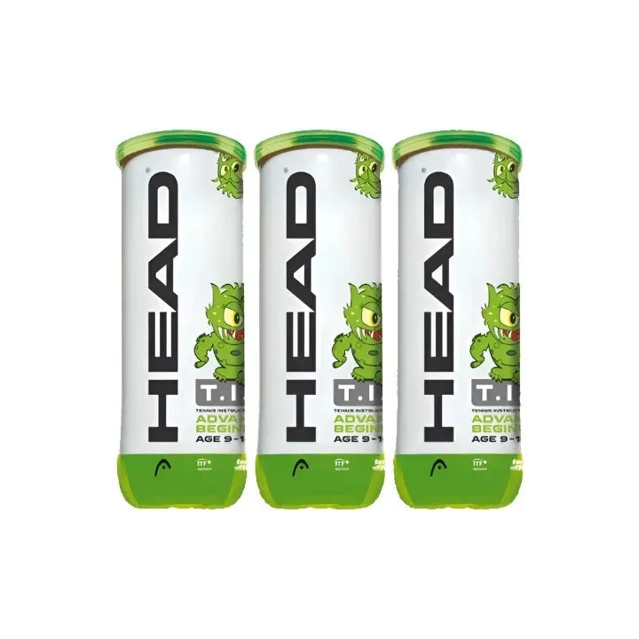 Head T.I.P Green 3 Tennis Balls (3 Cans Bundle)