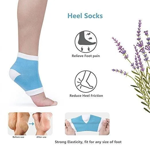 Heel Moisturizing Gel Socks Foot Massage Sleeves Deluxe Comfort Spa
