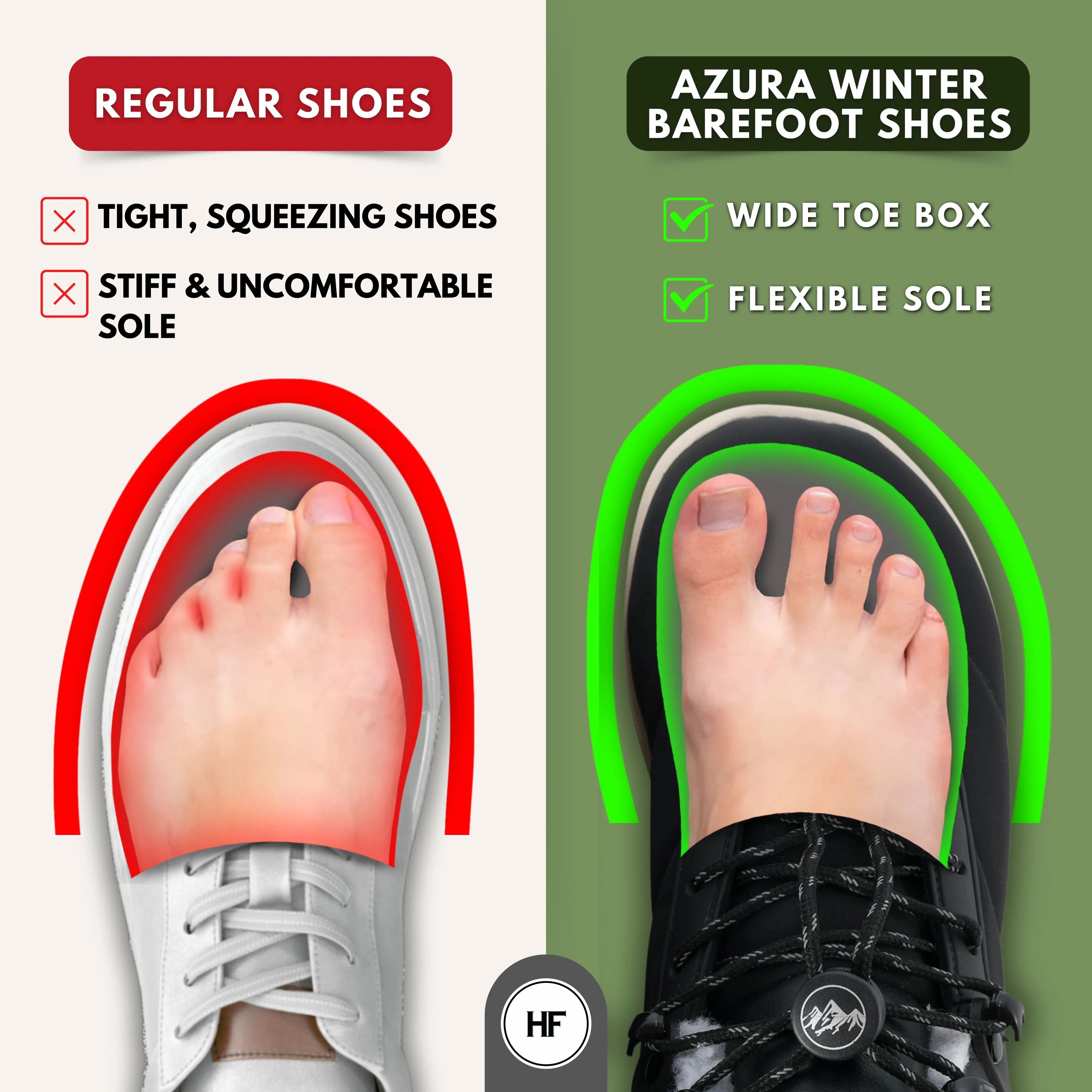 HF Azura – Ergonomic & Supportive Winter Barefoot Shoes (Unisex) (BOGO)