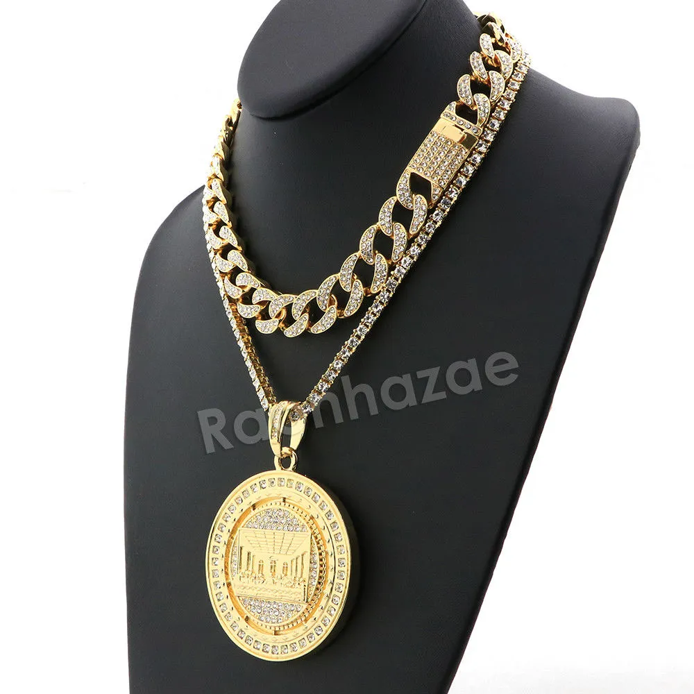 Hip Hop Quavo Last Supper Miami Cuban Choker Chain Tennis Necklace L51