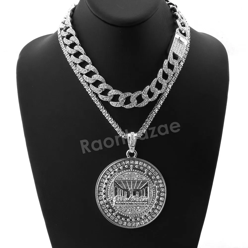 Hip Hop Quavo Last Supper Miami Cuban Choker Chain Tennis Necklace L51