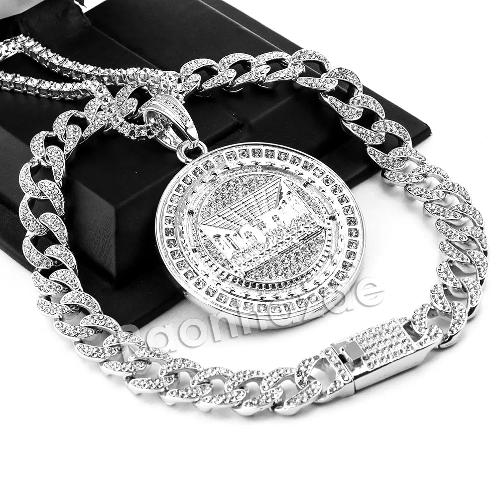 Hip Hop Quavo Last Supper Miami Cuban Choker Chain Tennis Necklace L51