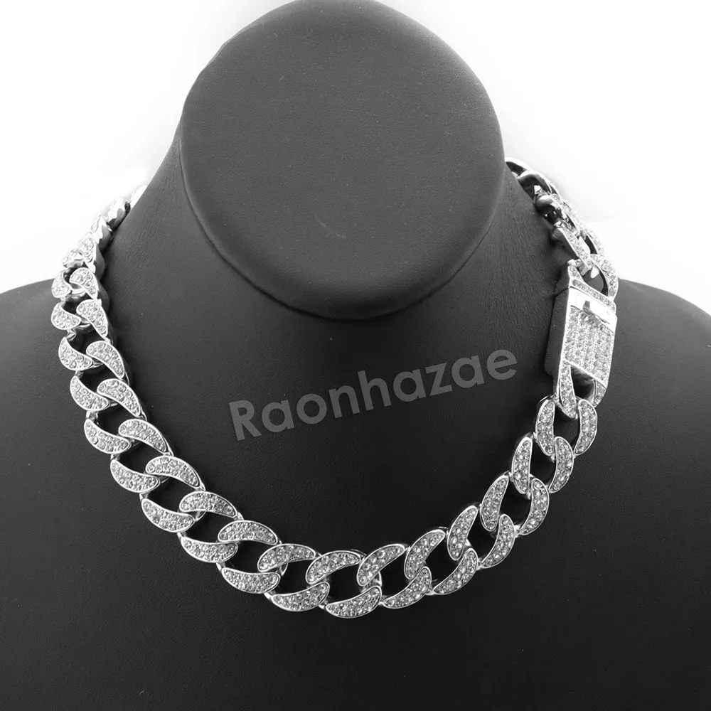 Hip Hop Quavo PRAYING HANDS Miami Cuban Choker Chain Tennis Necklace L42