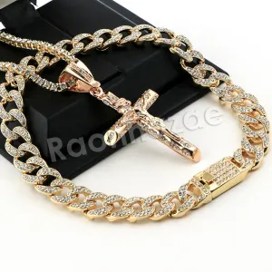Hip Hop Quavo Small Cross Miami Cuban Choker Tennis Chain Necklace L15