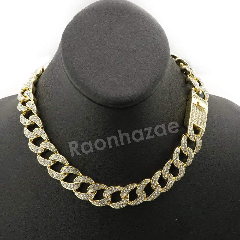 Hip Hop Quavo Small Cross Miami Cuban Choker Tennis Chain Necklace L15