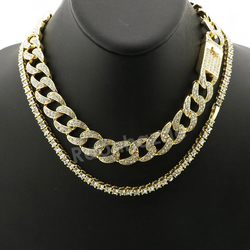 Hip Hop Quavo Star of David Miami Cuban Choker Tennis Chain Necklace L31