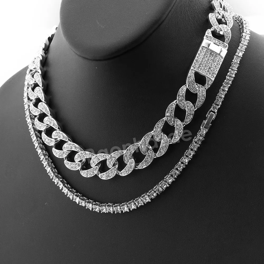 Hip Hop Quavo Star of David Miami Cuban Choker Tennis Chain Necklace L31
