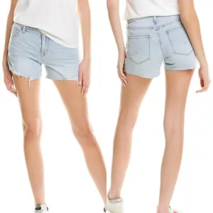 Hudson Jeans Gracie Mid Rise Cutoff Denim Shorts VALORA Light Blue Color NEW