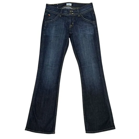 Hudson Signature Jeans Women Petite Size 27 Boot Cut Mid Rise Stretch Blue