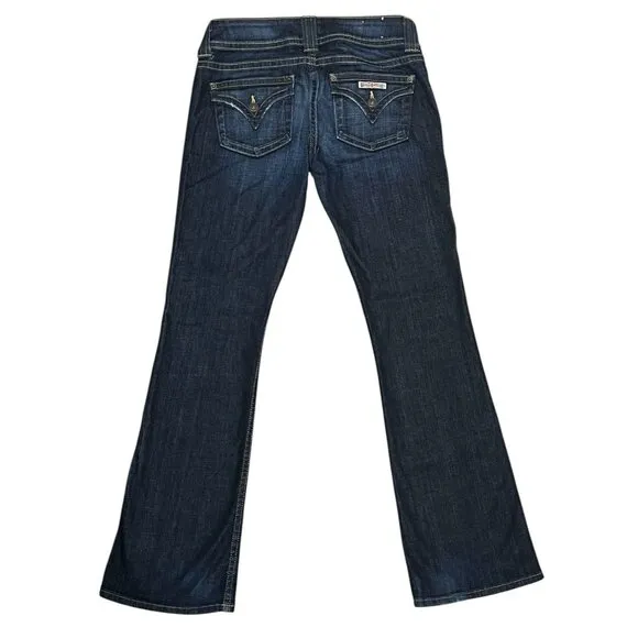 Hudson Signature Jeans Women Petite Size 27 Boot Cut Mid Rise Stretch Blue
