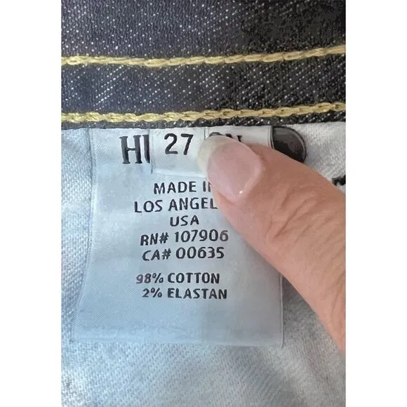 Hudson Signature Jeans Women Petite Size 27 Boot Cut Mid Rise Stretch Blue