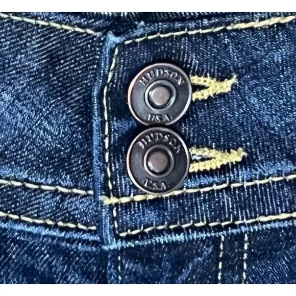 Hudson Signature Jeans Women Petite Size 27 Boot Cut Mid Rise Stretch Blue