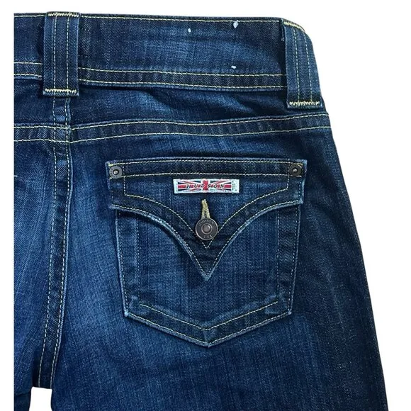 Hudson Signature Jeans Women Petite Size 27 Boot Cut Mid Rise Stretch Blue