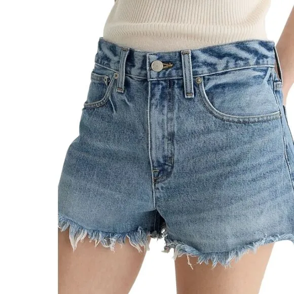 J. Crew Cut Off Denim Jean Shorts Relaxed Mid Rise NWT #BF378 Sz 27 Summer