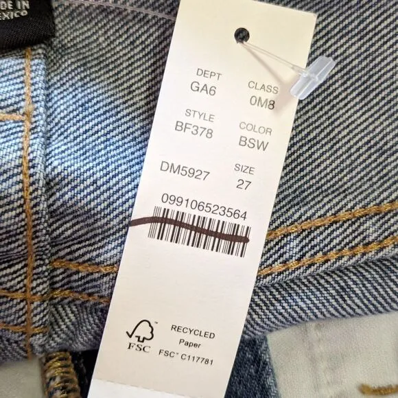 J. Crew Cut Off Denim Jean Shorts Relaxed Mid Rise NWT #BF378 Sz 27 Summer