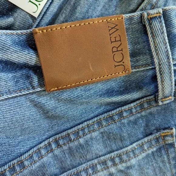 J. Crew Cut Off Denim Jean Shorts Relaxed Mid Rise NWT #BF378 Sz 27 Summer
